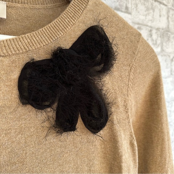 LOFT cardigan bow detail women’s size small camel tan - Picture 5 of 5